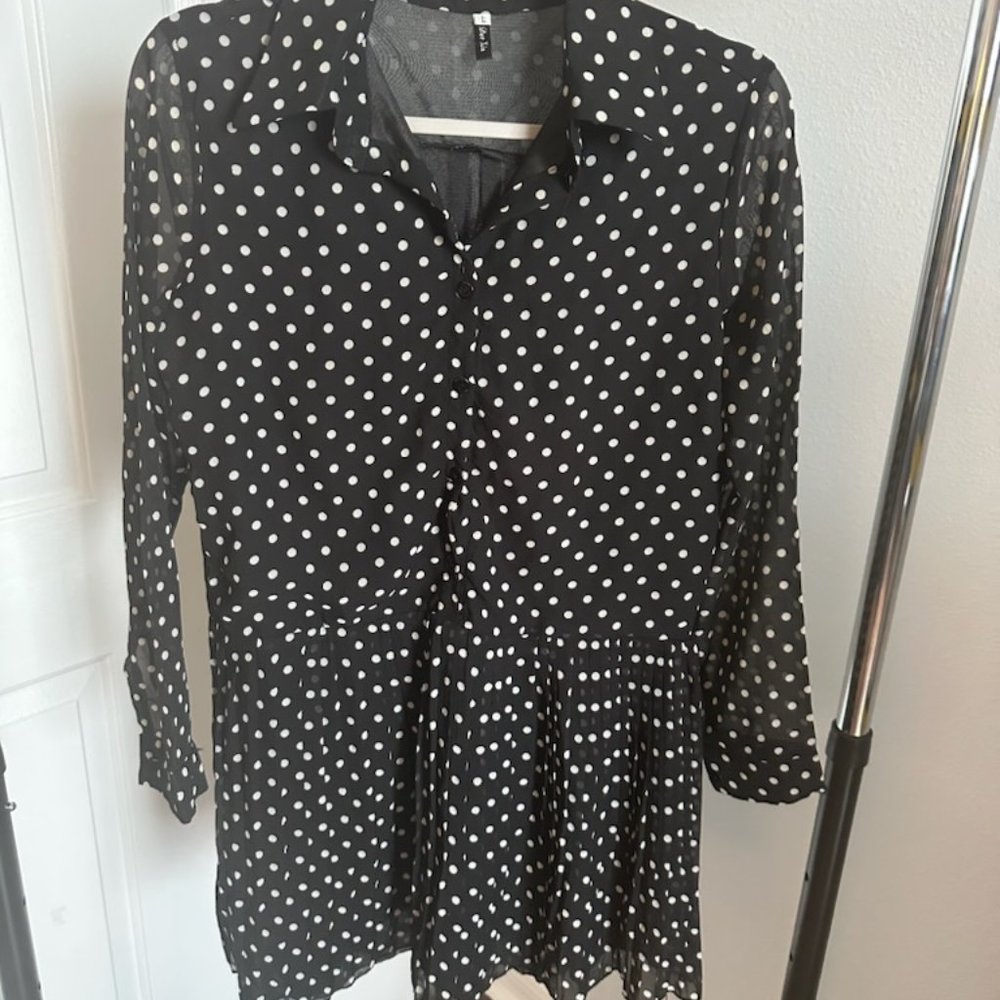 Asian Style Dress - Size EU L - Black Buttons